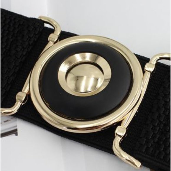 Waist Circle belt Gold/Black - Picture 5 of 8